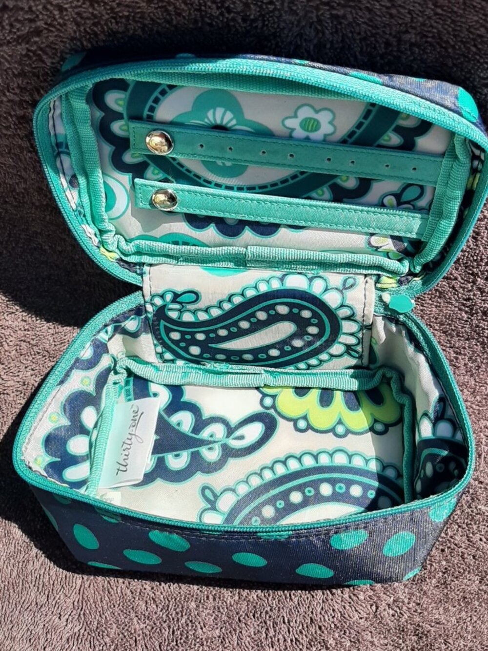 Thirty-one Small Travel Cosmetic Case Pokka Dots 5.5" x 3.5" x 2.5"
